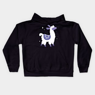 Happy Llama - Purple Kids Hoodie